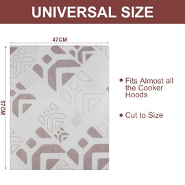 HOTUT Cooker Hood Flat Filter Universal, Pack of 3 57 x 47 cm Flat Filter for Cooker Hood, Activated Carbon Filter, Cooker Hood, Strong Filter Performance, Filter Mat Can be Cut to Size