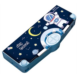 Cute Cartoon Astronaut Pencil Case for Boys,Pop Up Multifunctional Pencil Box with Sharpener,Schedule,School Supplies,Durable Kids Pencil Pouch with Compartments