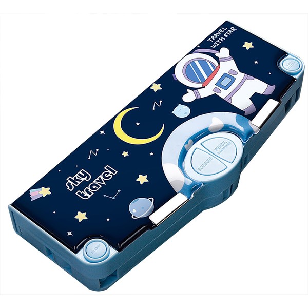Cute Cartoon Astronaut Pencil Case for Boys,Pop Up Multifunctional Pencil