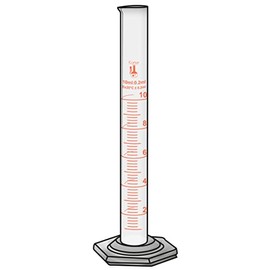 10ml Graduated Cylinder, Borosilicate 3.3 Glass, Single Metric Scale, Karter Scientific 213I10 (Single)