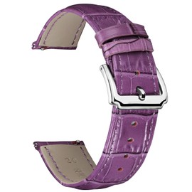 BINLUN Leather Watch Strap Quick Release Replacement Crocodile Leather Watch Bands for Men Women (Purple, 16mm)