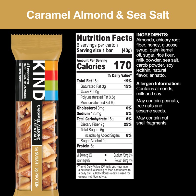 KIND Nut Bars, Caramel Almond & Sea Salt, Healthy Snacks,