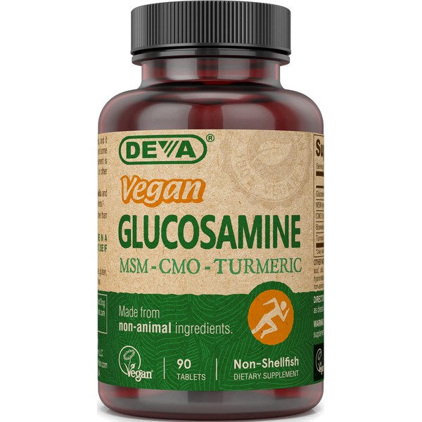 Deva Vegan Vitamins Glucosamine, MSM, CMO, 90 Tablets (Pack of 4)