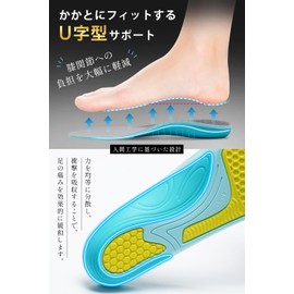 FUFUNOYA Insole, Shock Absorption, Insole, Perfect for Sports, Standing, Work, Walking, Cooling, Breathable