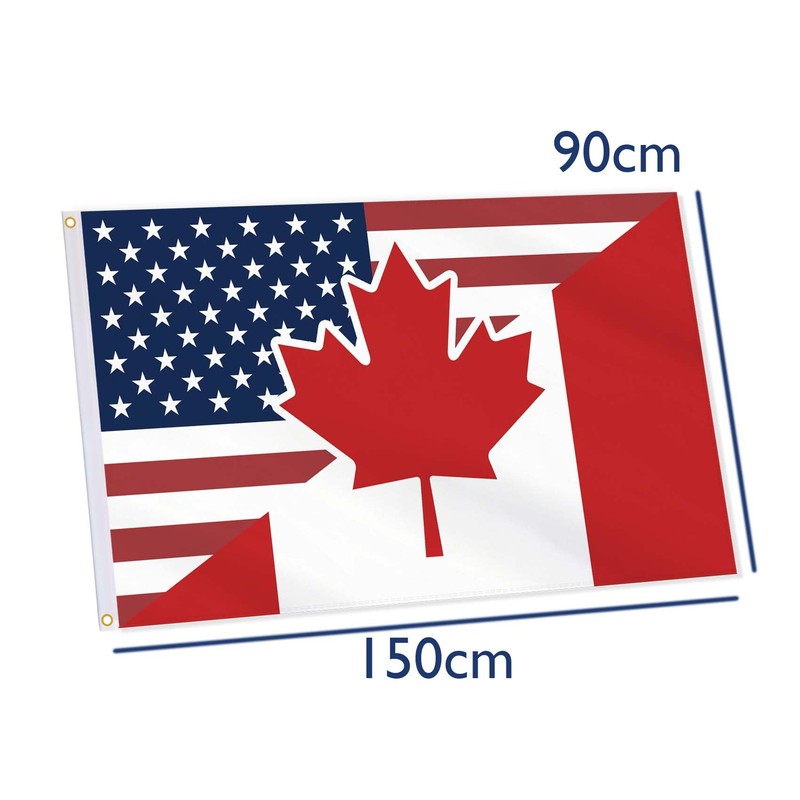 America Canada Friendship Flag,3x5 FT American USA US Flag,36x60 Inch