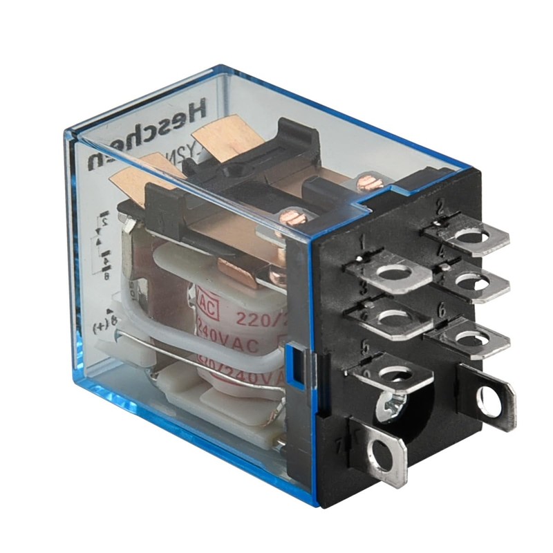 Heschen Gereral Purpose Relay, LY2NJ, 220VAC Coil, 10A 24VDC/220VAC, DPDT,