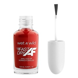 wet n wild Fast Dry AF Nail Color, Long-Lasting Nail Polish, Red Light District (Red)