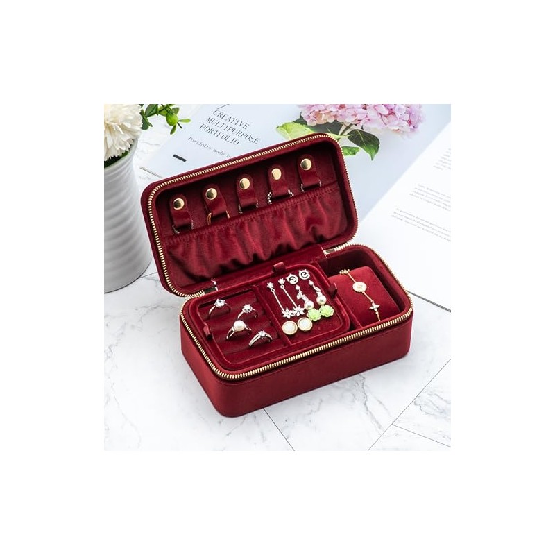 Caja Organizadora de Terciopelo para Anillos Múltiples, Bandeja Expositora con