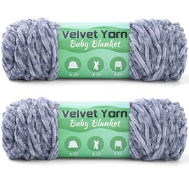 Dolphin Baby Wool Yarn 2 x 100g Velvety Dolphin Wool with Crochet Hooks and Accessories for Knitting Fancy Yarns and Pattern Knitting Creations