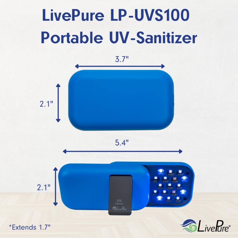 LivePure Handheld UV Light Sanitizer. Portable UV Light for Disinfecting
