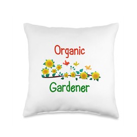 Organic Gardening Gardener Organic Garden Throw Pillow