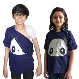 Inspired Comforts Kids Arm Sling, Surgery. & PICC Access Shirt (Navy,L)