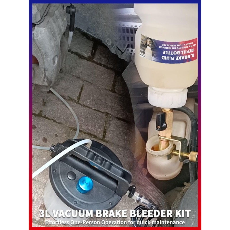 Punmew 3L Vacuum Brake Bleeder Kit One Person Pneumatic Brake