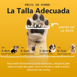 NADINE456 Calcetines Antideslizantes de Primera Calidad para Perros, Zapatos para Perros para Pavimento Caliente, Previene el Lamido y es Ideal para Proteger Las Patas del Perro, M