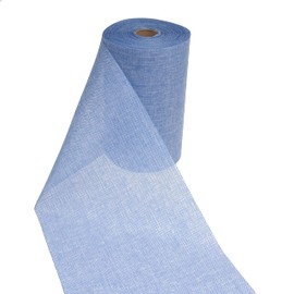 Deko As Shabby Chic table runner in linen look, polyester, odourless, 30 cm x 15 m, light blue