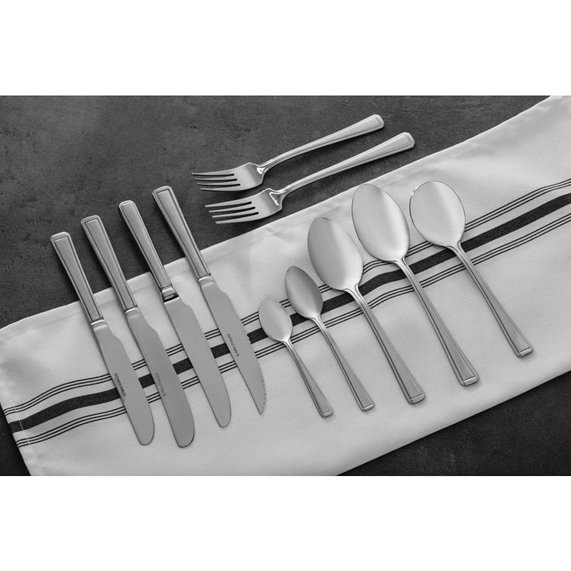 Olympia Harley Stainless Steel Table Forks (Pack of 12), Silver,