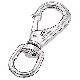 Stainless Steel Metal Fittings, Swivel Snap, Wire Diameter 0.2 inches (5 mm), Total Length 3.3 inches (85 mm), Working Load 66.1 lbs (30