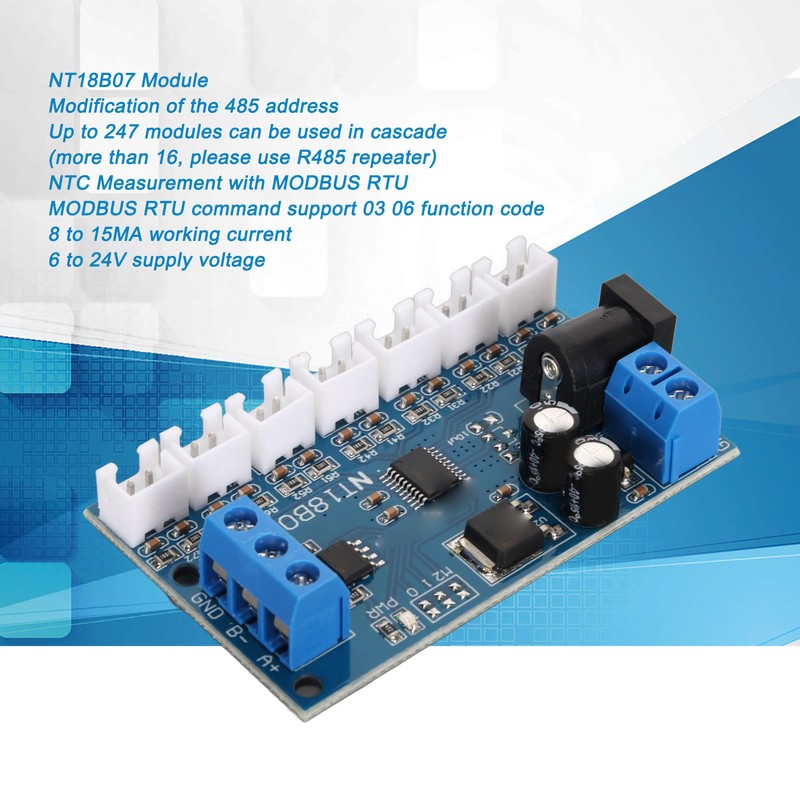 7 Channel RS485 NTC Temperature Measurement MODBUS RTU Paperless Recorder