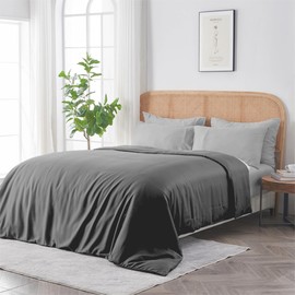 SIJO AiryWeight Tencel Duvet Cover, 100% Lyocell Derived from Eucalyptus, Buttery Soft, Best Cooling Sheets by Architectural Digest (Storm, Twin/Twin XL 70"x90")
