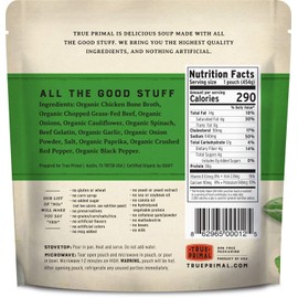 True Primal Savory Wedding Organic Soup 8-pack, Ready to eat, Gluten free, Paleo, Grass-fed beef, Whole30, Keto, Bone broth