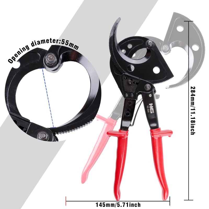 HKS Ratchet Cable Wire Cutter Heavy Duty for Cutting Electrical