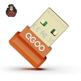 USB Bluetooth Adapter for PC - QGOO Bluetooth Dongle 5.3 EDR, Wireless Bluetooth Receiver for Desktop Computer Laptop Bluetooth Windows 8.1/10/11（orange-094）