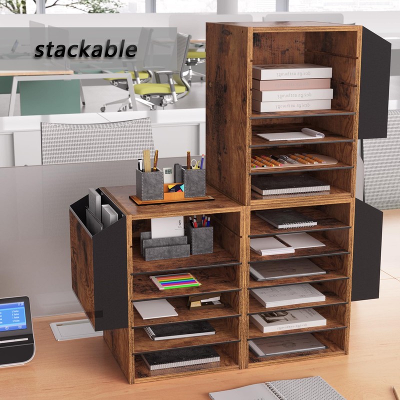 Unionly, 6 Tier Adjustable Countertop Mail Sorter, Mailboxes With Name