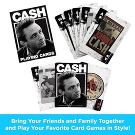 AQUARIUS Johnny Cash - Baraja de Cartas de tamaño póquer para Tus Juegos de Cartas Favoritos - Producto Oficial de Johnny Cash y coleccionables