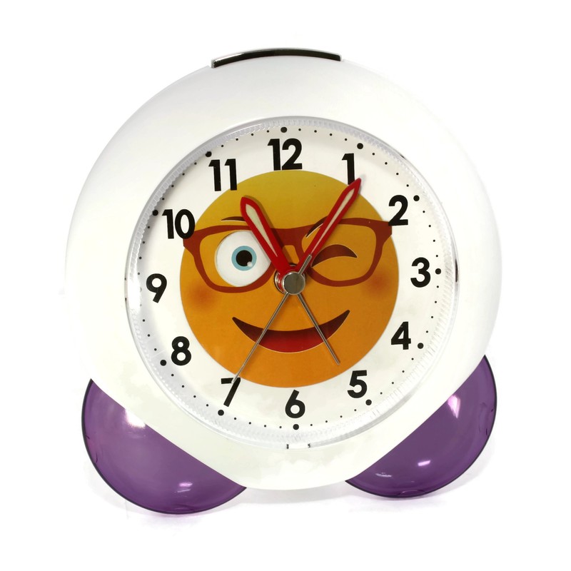 Atlanta Smiley Emoti Alarm Clock Love Purple White 1918-8