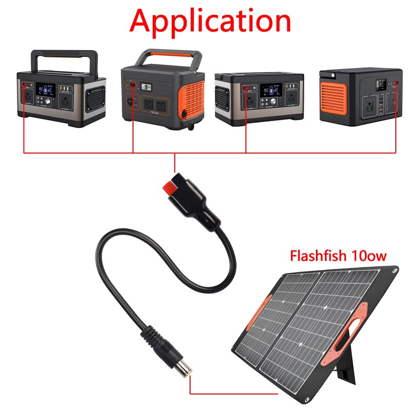 GINTOOYUN 2 Pack DC 8mm Cable with Solar Panel Connector