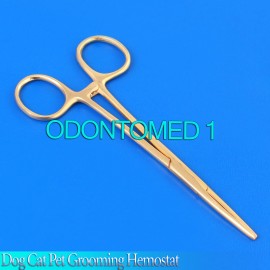 ODM Dog Cat Pet Grooming Hemostat Hair Puller 5.5"(Full Gold)