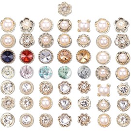 No Sew Invisible Buttons 50 Pack Seamless Pearl Brooches for Women Reusable Detachable Safety Buttons for Dresses Apparel Decorations Blouses Sweaters Shawls Coats Fashion Accessories