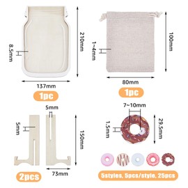 DICOSMETIC DIY Reward Jar Sweet Donut-Themed Wood Positive Behavior Chart Creative Bottle Chart Reward System Tools for Home Training Reward Incentives