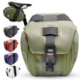 Lumiere & Co. Maximus Magnetic Bike Seat Bag – 8″ × 5.5″ × 3.5″ | Quick-Attach Saddle Bag with AquaGuard Zippers, Secure Under-Seat Storage for Cycling Gear & Accessories (Green, Small)