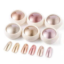 6 Colors Rose Gold & Gold Series Mirrored Powder Metallic Nail Powder Multi Chrome Powder