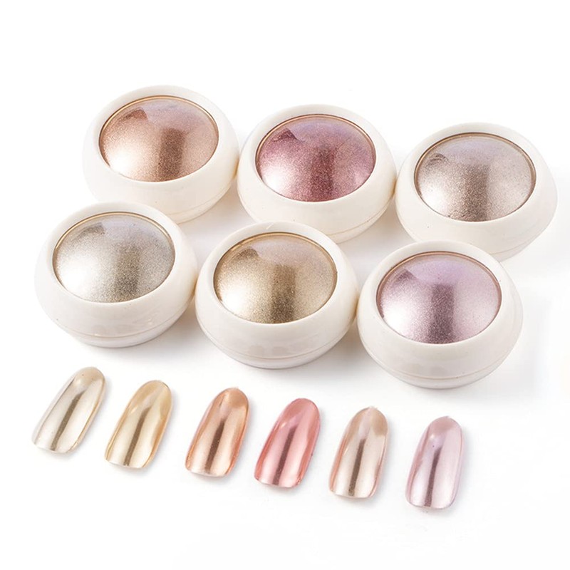 6 Colors Rose Gold & Gold Series Mirrored Powder Metallic