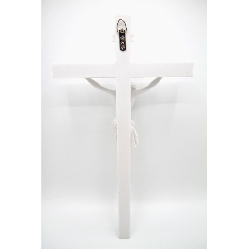 Vittoria Collection 16" Wall Crucifix Cross Jesus White Stone Corpus