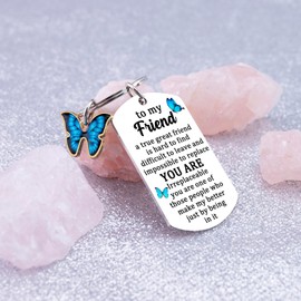 Best Friend Keychain Gifts For Women Long Distance Friendship Gifts For Best Friend Cute Butterfly Gifts For Her Girls Valentines Day Birthday Gifts For True Friends Soul Sister Bff Bestie