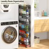 ThreeHio 6 Tier Slim Storage Cart, Narrow Cart with Wheels,