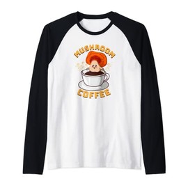 Mushroom Coffee Hilarious Reishi Mushroom Soaking In Coffee Raglan Baseball Tee