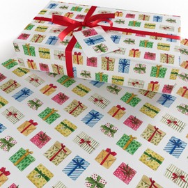 Luxury ECO Xmas Gift Wrap - 10 sheets/tags - Christmas Pudding Ten Pack - Recycled & Recyclable Wrapping Paper - Re-wrapped