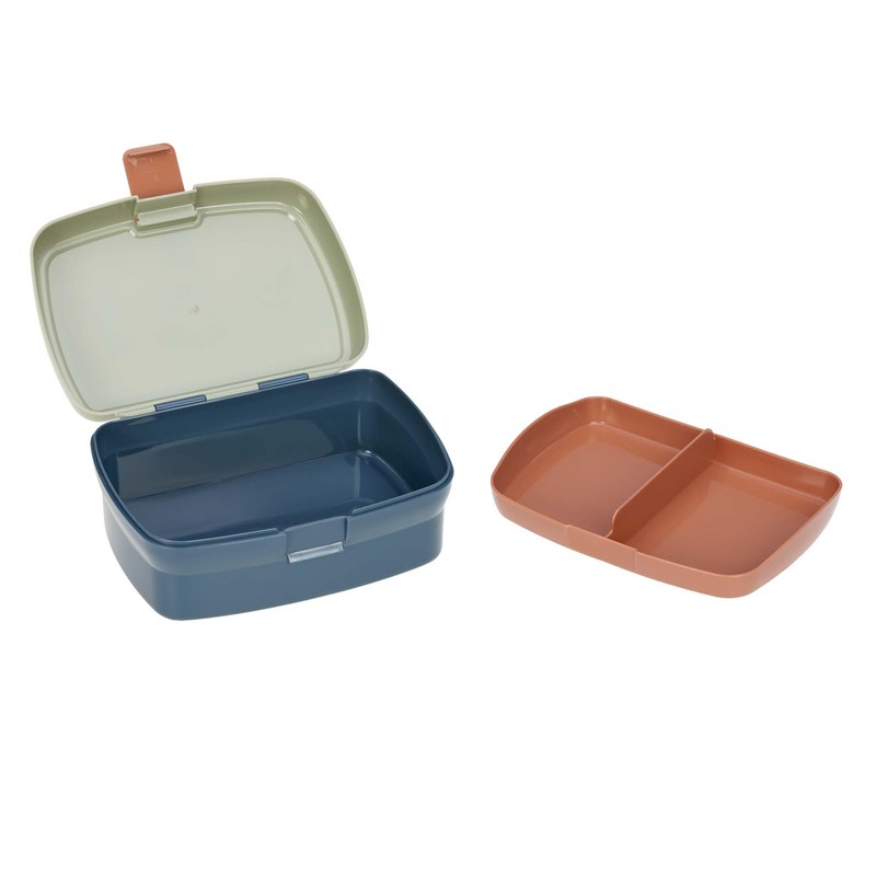 LÄSSIG Children's Lunch Box with Removable Dividers, BPA-Free / Happy