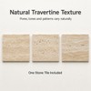 Artisanal Abode Travertine Display Tile, Single 3.94 Inch Square Stone