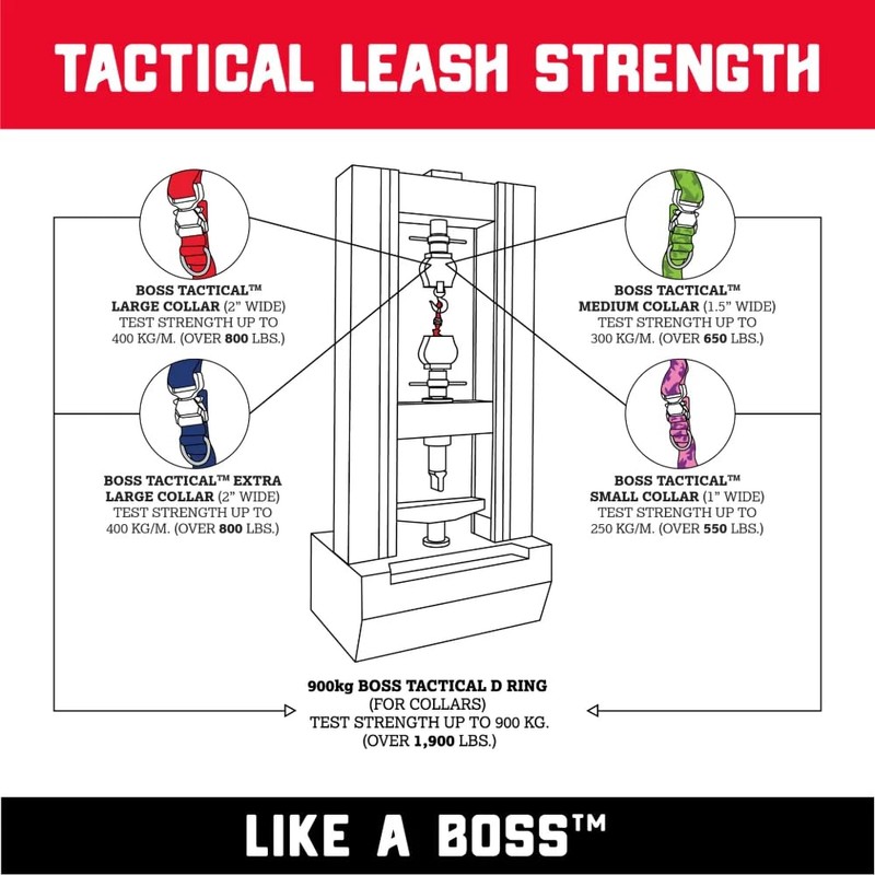 Boss Dog Tactical Collar, Teal, Large