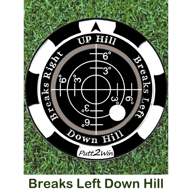 Putt2Win Premium Pro Golf Green Slope Reader Ball Marker. Poker