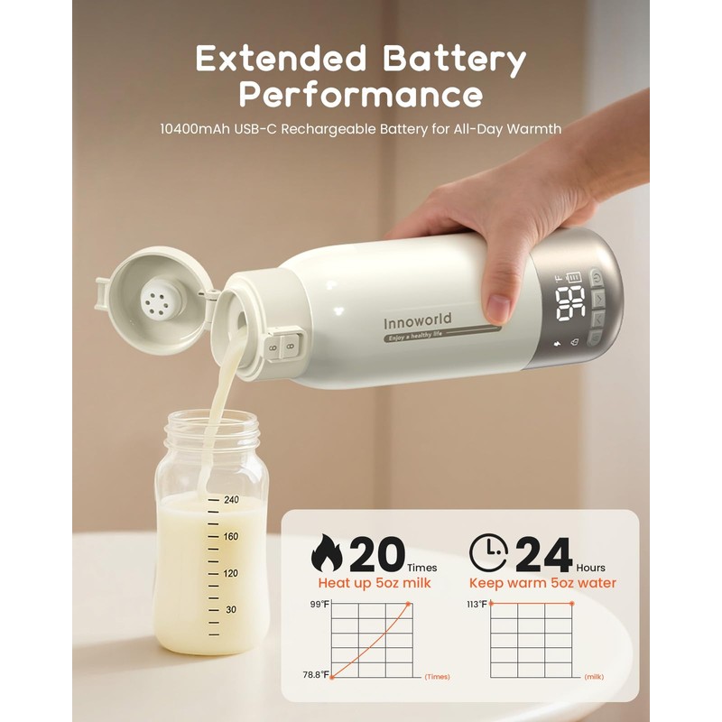 Portable Bottle Warmer for Travel, 20 oz Large Capacity Bottle