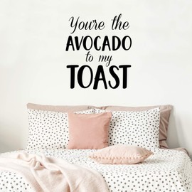 Vinyl Wall Art Decal - You’re The Avocado to My Toast - 26" x 23" - Sweet Cute Couples Romantic Quotes Decor - Corny Family Home Living Room Bedroom Apartment Kitchen Sticker (26" x 23"; Black)