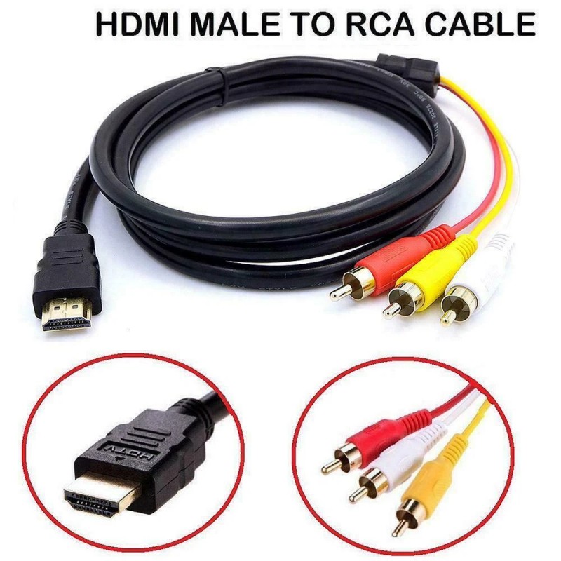 1080P HDMI Male To 3 RCA Video Audio AV Component