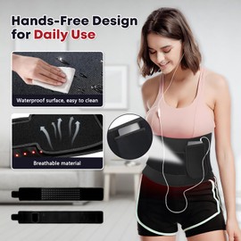 Lumalean Pro Slimming Belt, Adjustabl Belts for Toning, Contouring Relaxation Supports Back Shoulder Arm Complimentary Eye Mask (Black）