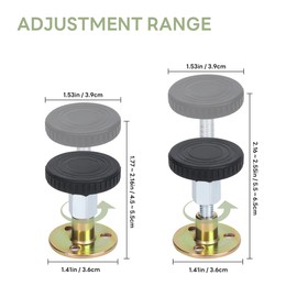 Vukehon 4PCS Adjustable Threaded Bed Frame Anti-Shake Tool, Headboard Stoppers, Bedside Headboards Prevent loosening Anti-Shake Fixer, Easy Install(67-87mm)